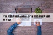 广东三番麻将实战视频（广东三番麻将实战视频下载）