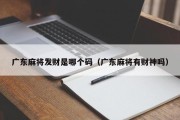 广东麻将发财是哪个码（广东麻将有财神吗）