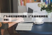 广东麻将诈骗视频最新（广东麻将视频教程 讲解）
