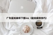 广东韶关麻将下载ios（韶关麻将技巧）