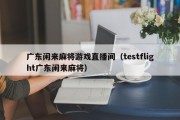 广东闲来麻将游戏直播间（testflight广东闲来麻将）