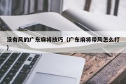 没有风的广东麻将技巧（广东麻将带风怎么打）